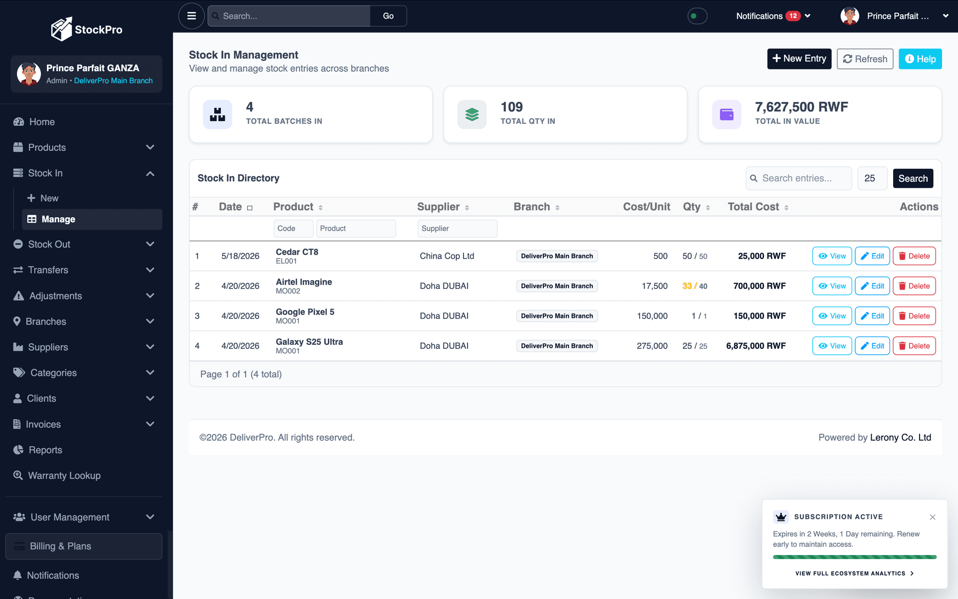 Public homepage