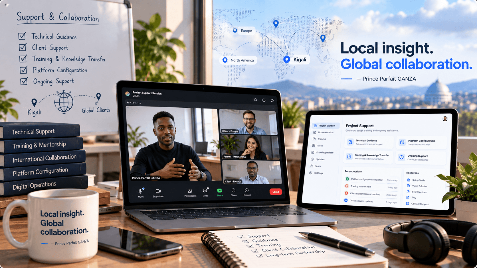 Local and international digital support from Prince Parfait GANZA in Kigali